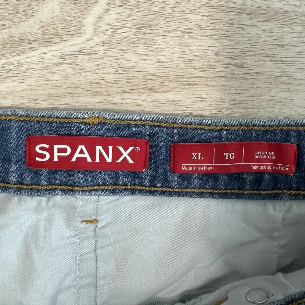 Spanx Spanxshape Authentic 360 Barrel Leg Jeans Women's XL R Medium Wash 21528R - Picture 9 of 11